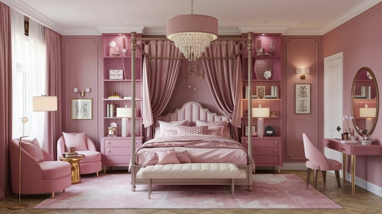 Dusty Pink Bedroom Makeover 40 Stylish and Dreamy Ideas - INFOR EASY HOME