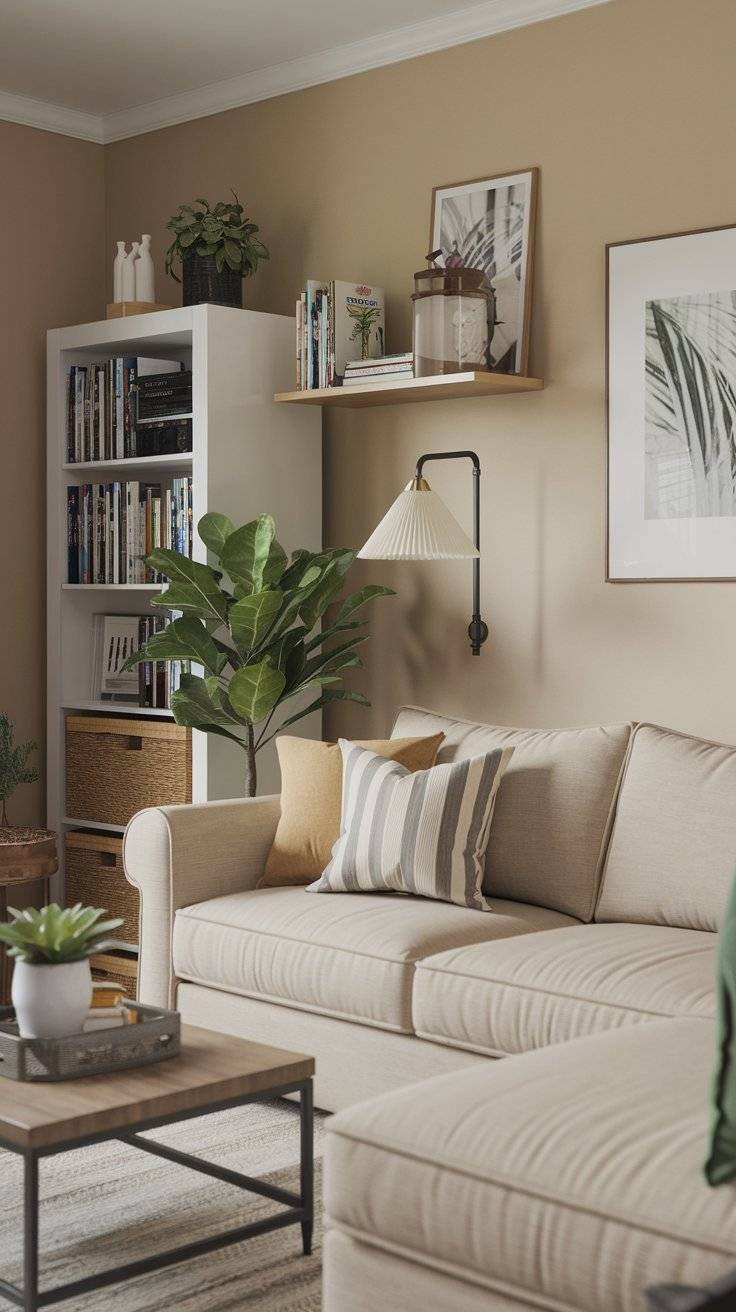 View of 29 Mighty Living Room Ideas for Small Apartments