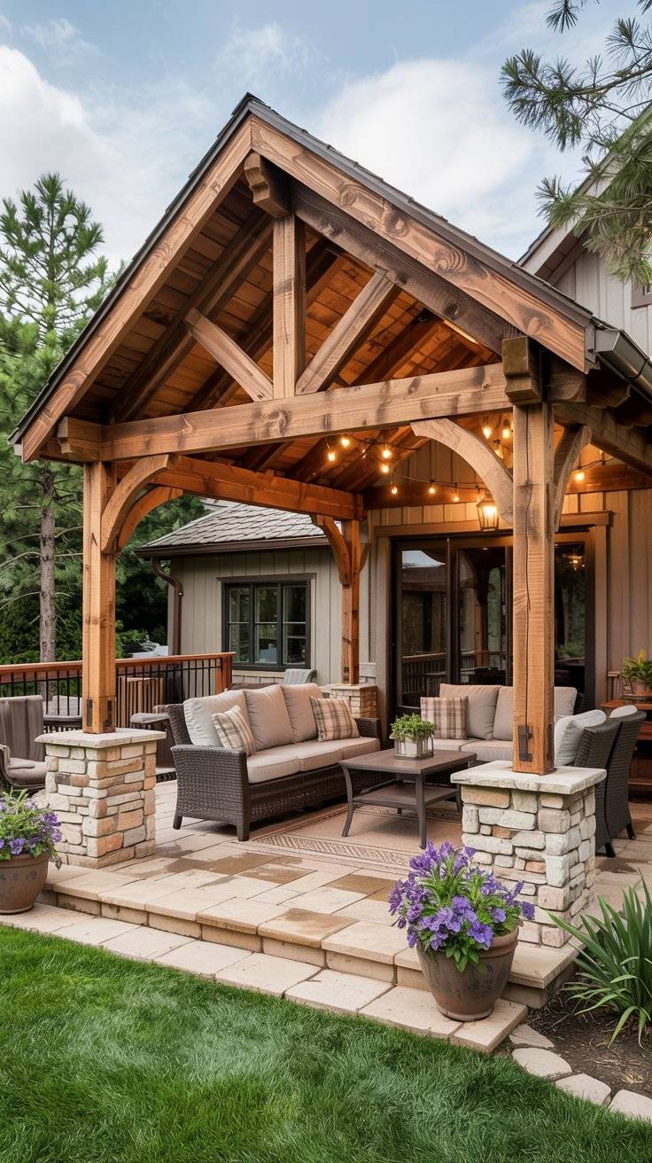 Rustic Outdoor Canopy Home Covered Patios for Outdoor Bliss Your Backyard Escape
