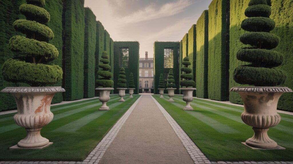 24 Formal European Garden Design with Topiary and Symmetry
