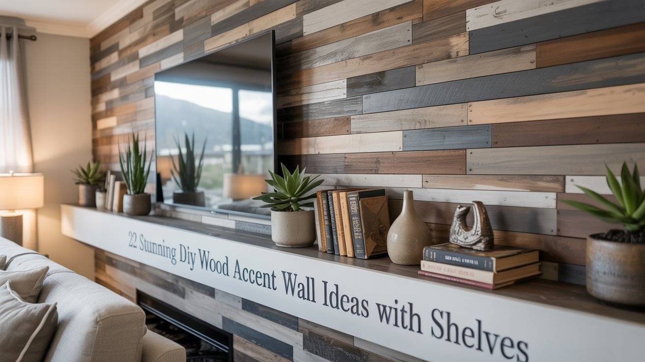 22 Stunning DIY Wood Accent Wall Ideas with Shelves