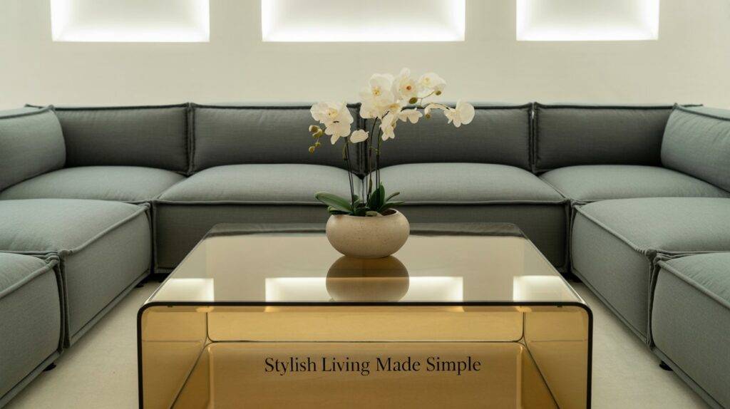 Stylish Living Made Simple Modular Sectional Sofas and Karl Springer Lucite Coffee Tables for an Organized Home