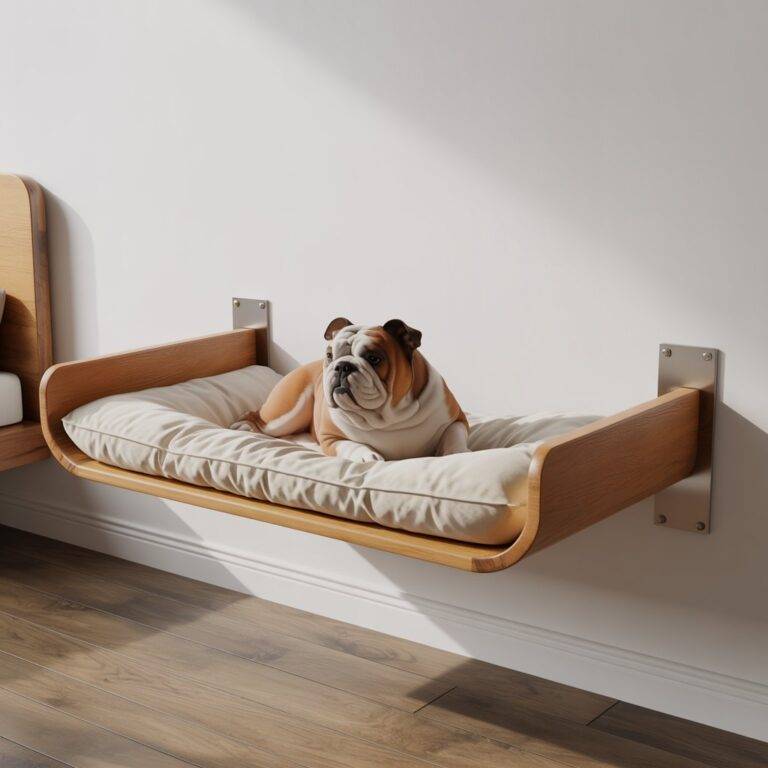 Stunning Wall Mounted Dog Crate Bed image