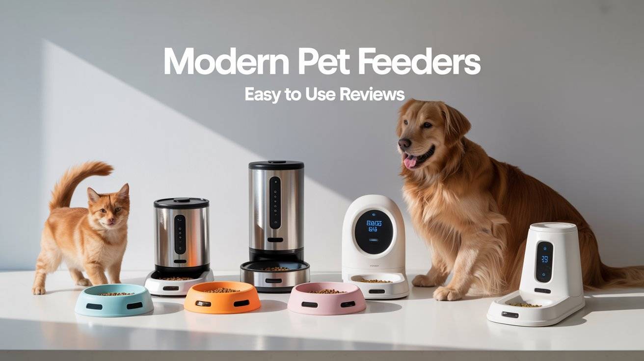 Modern Pet Feeders for Cats and Dogs Types and Reviews Easy to Use