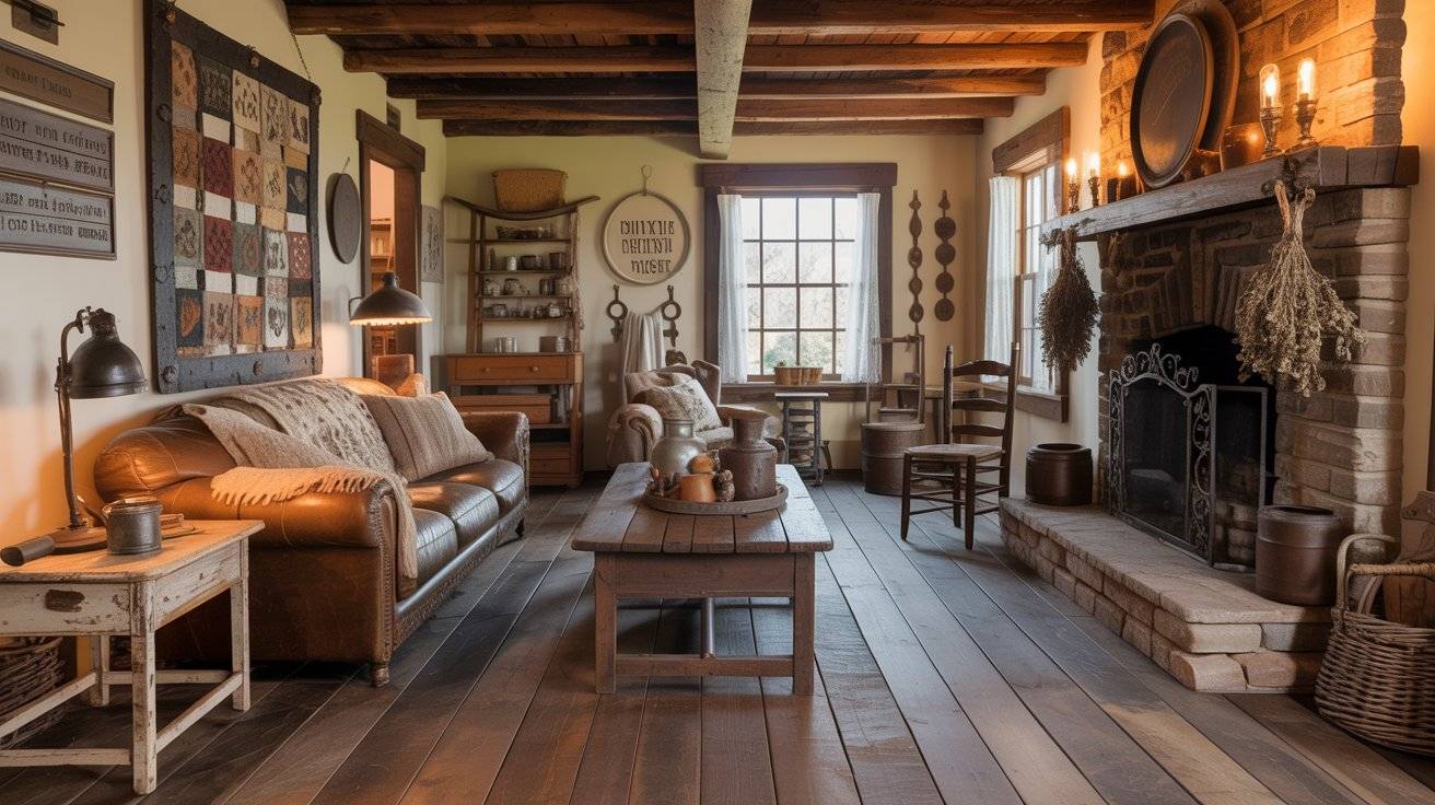 Primitive Living Room Ideas Vintage Inspired Decor for a Simple, Inviting Space