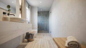 14 Small Japandi Bathroom Ideas with Natural Wood Accents
