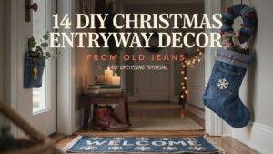 14 DIY Christmas Entryway Decor From Old Jeans | Easy Upcycling Tutorial