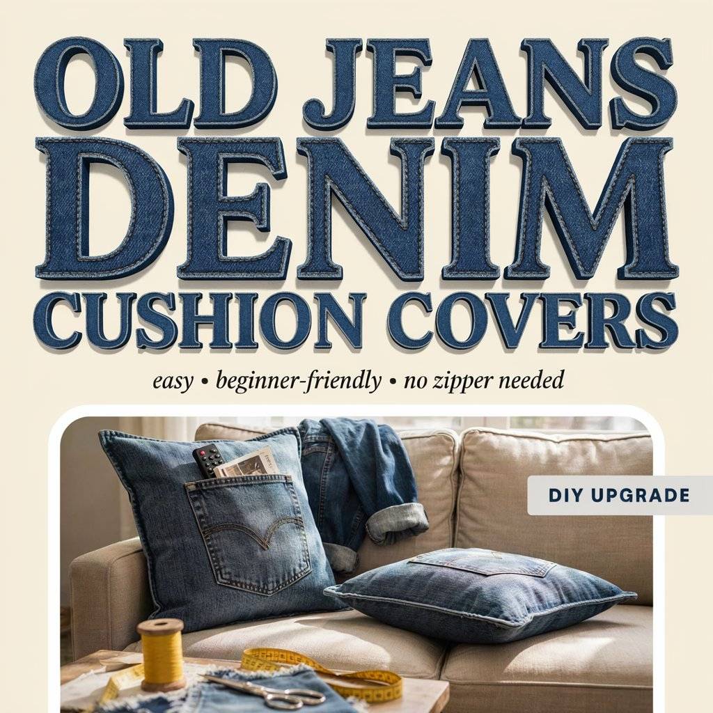 Old Jeans Denim Cushion Covers